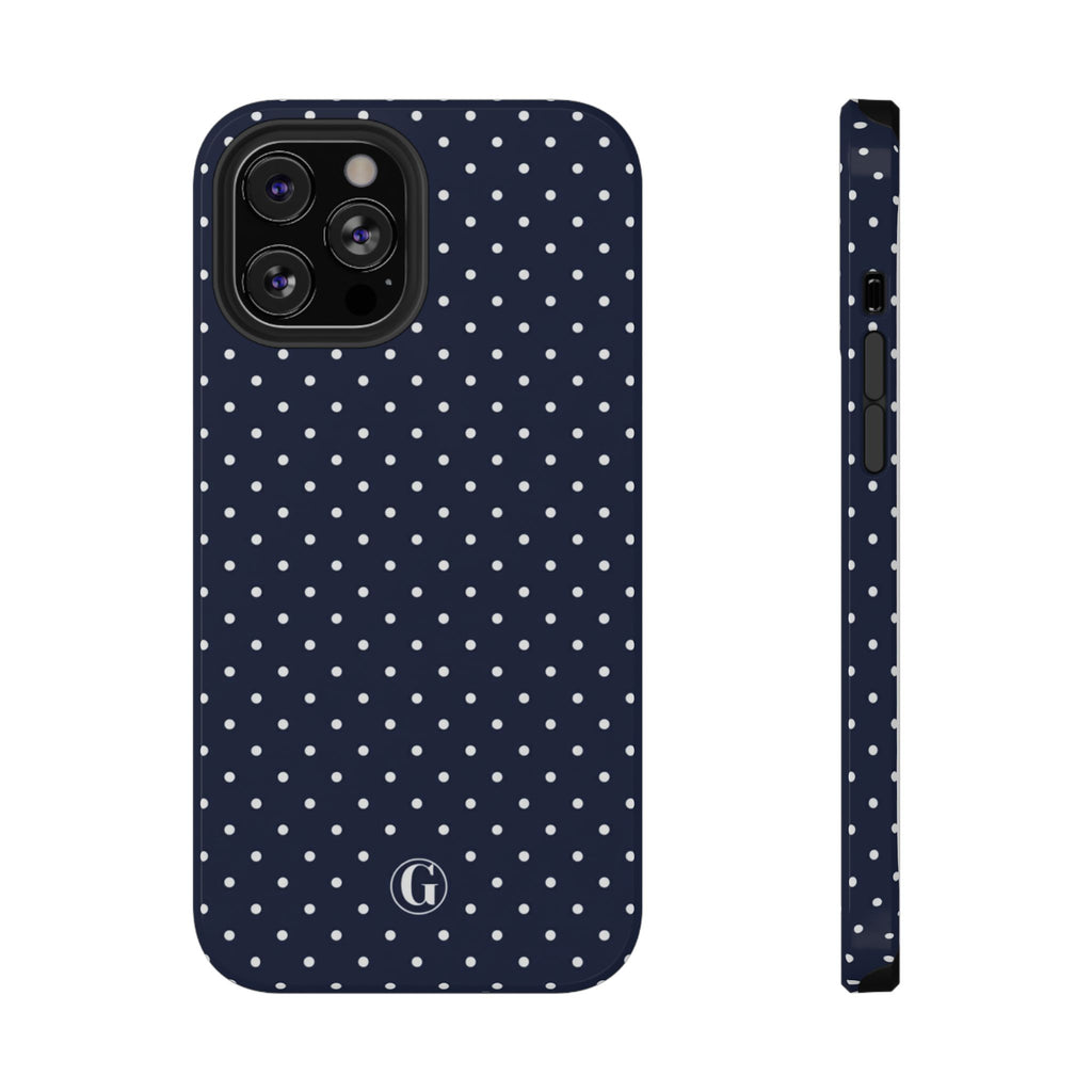Navy Blue Polka Dots Phone Case