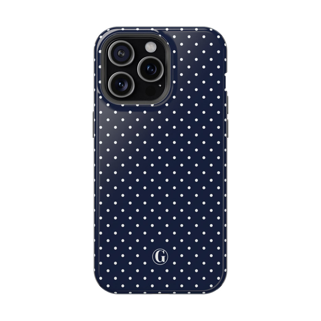 Navy Blue Polka Dots Phone Case