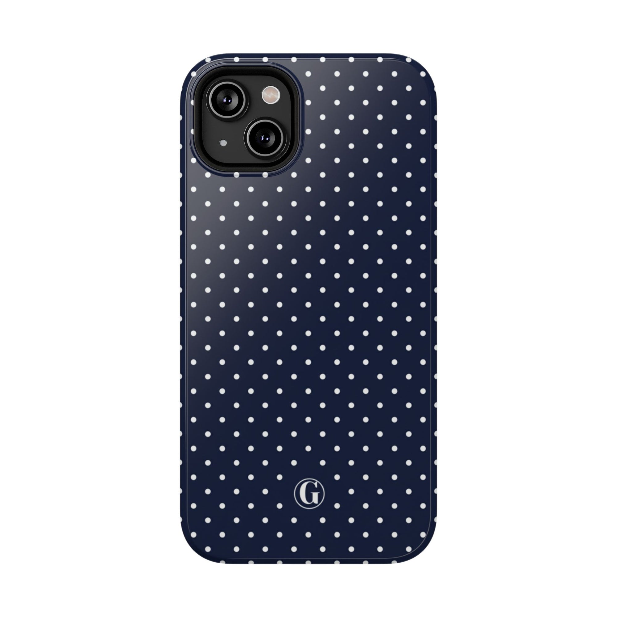 Navy Blue Polka Dots Phone Case