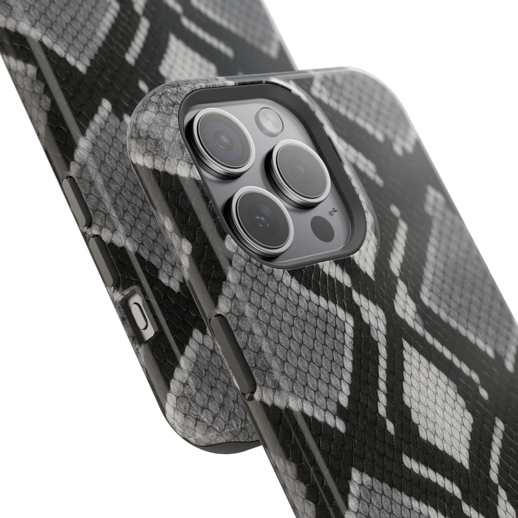 Grey Snakeskin Print Phone Case