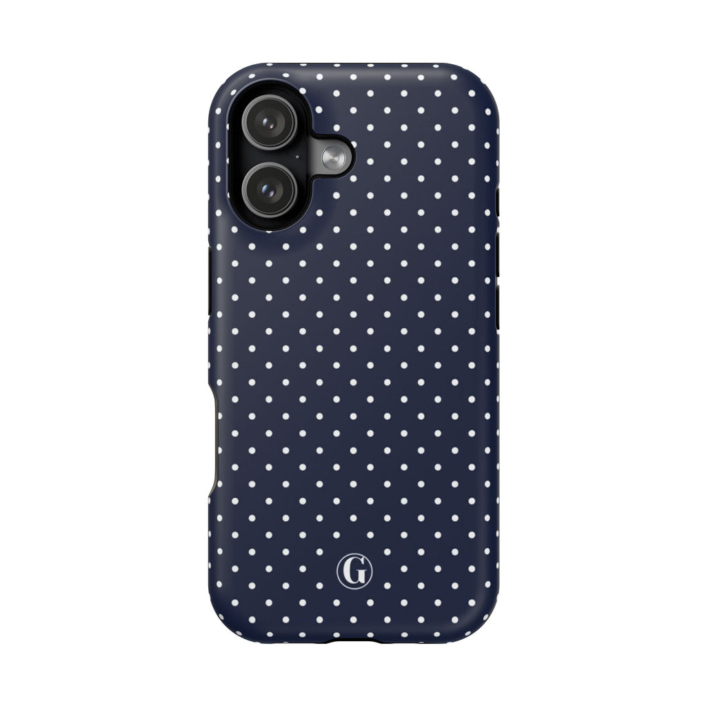 Navy Blue Polka Dots Phone Case