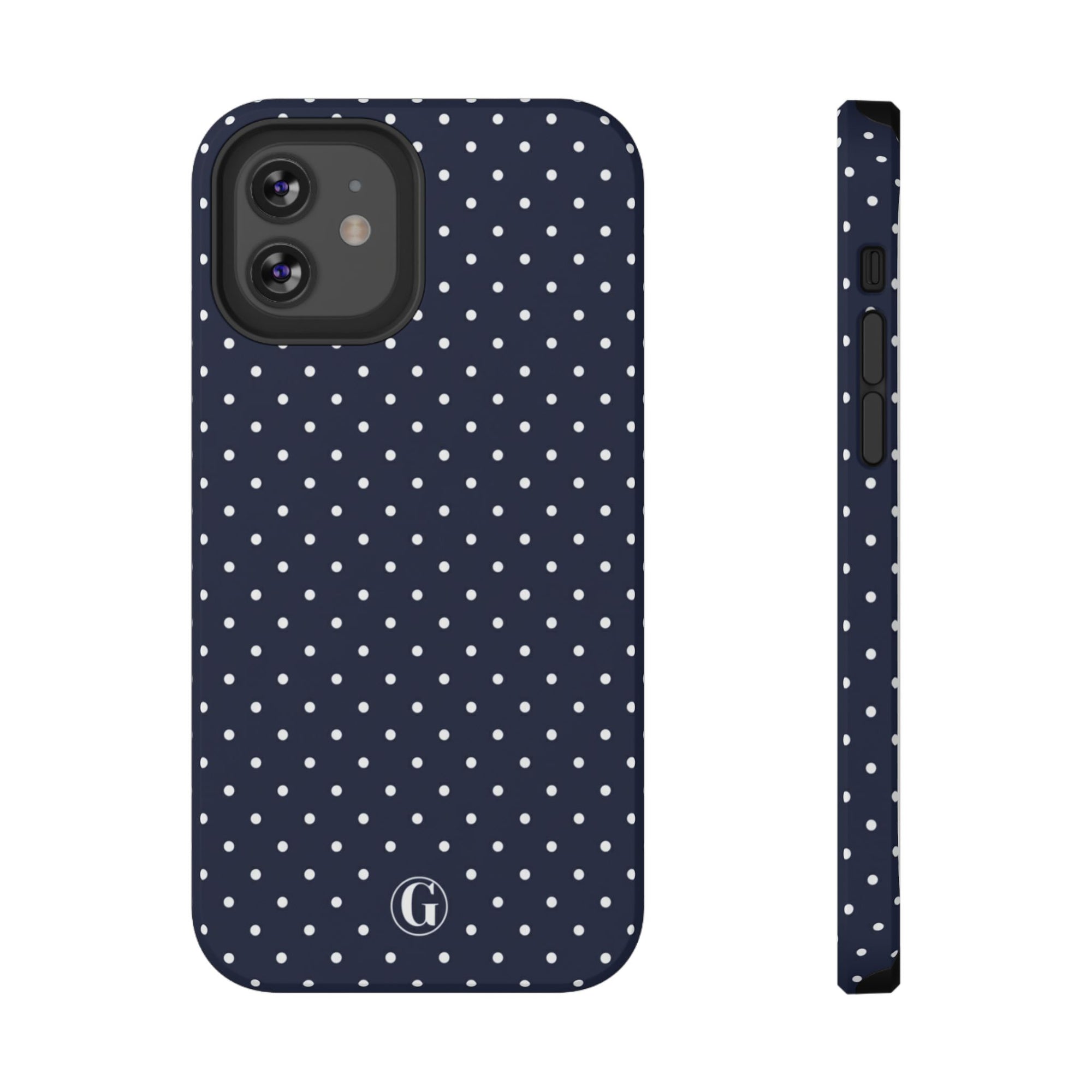 Navy Blue Polka Dots Phone Case