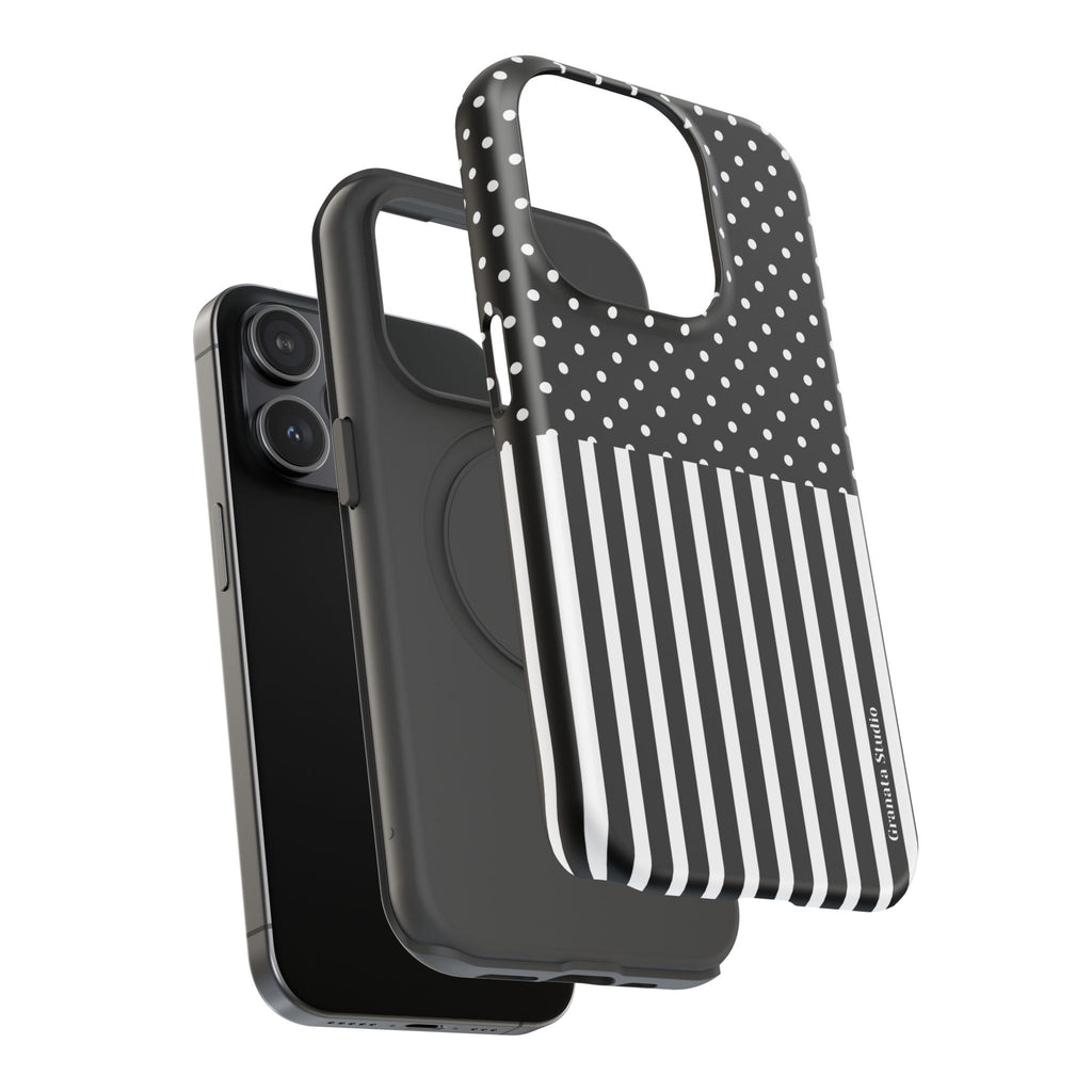 B&W Polka Dots x Stripes Phone Case