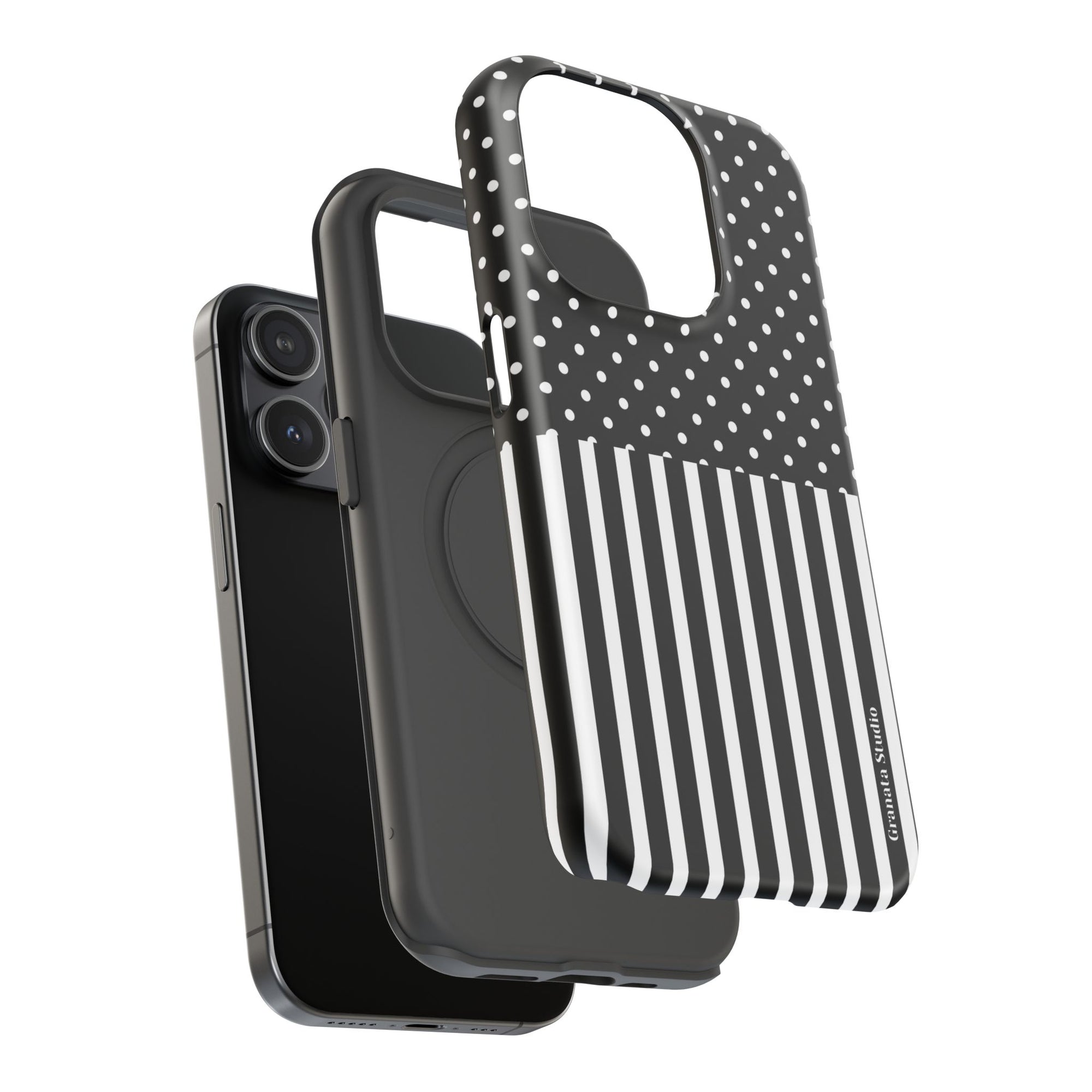 B&W Polka Dots x Stripes Phone Case