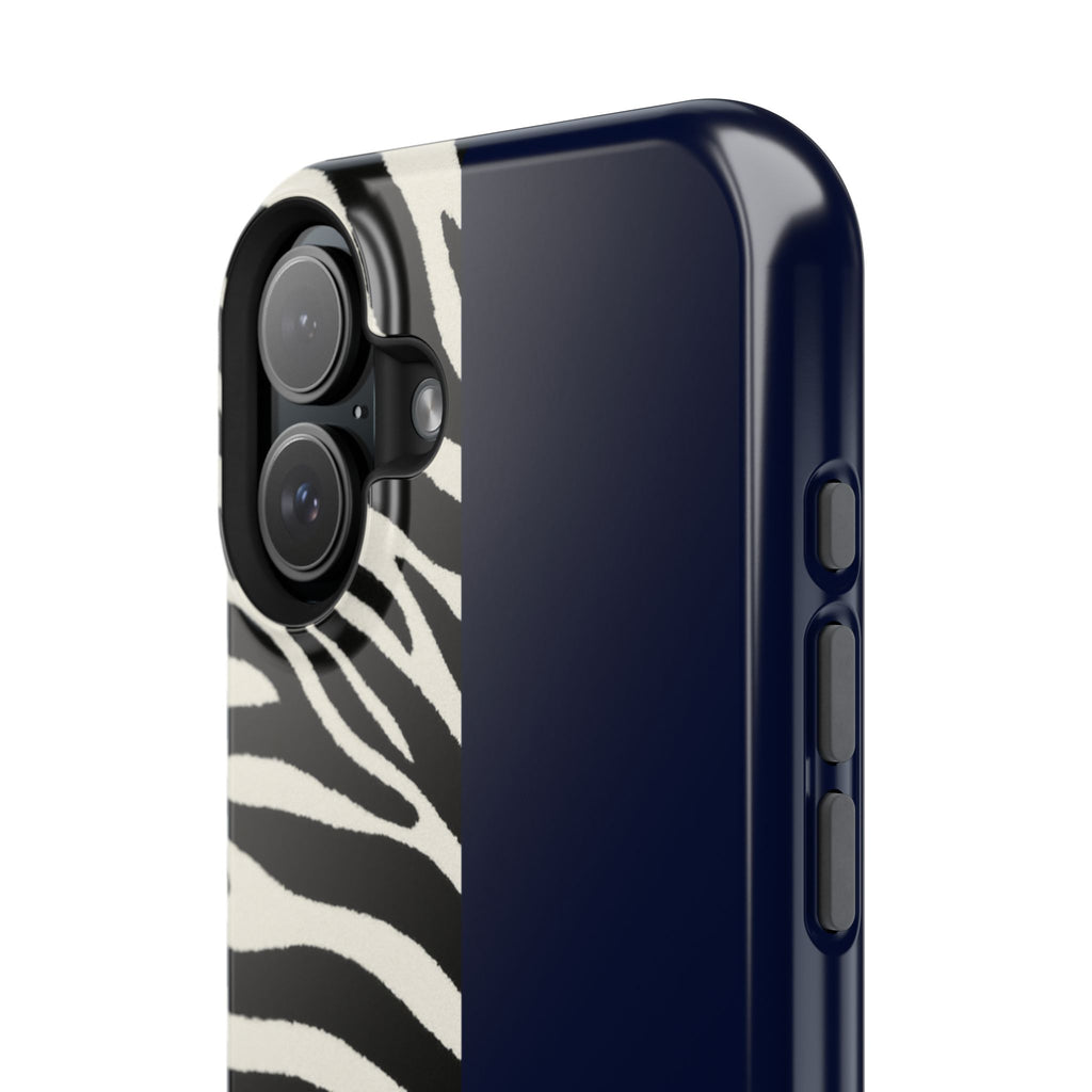 Zebra Print x Navy Blue Phone Case