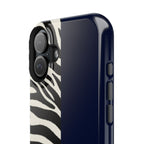 Zebra Print x Navy Blue Phone Case