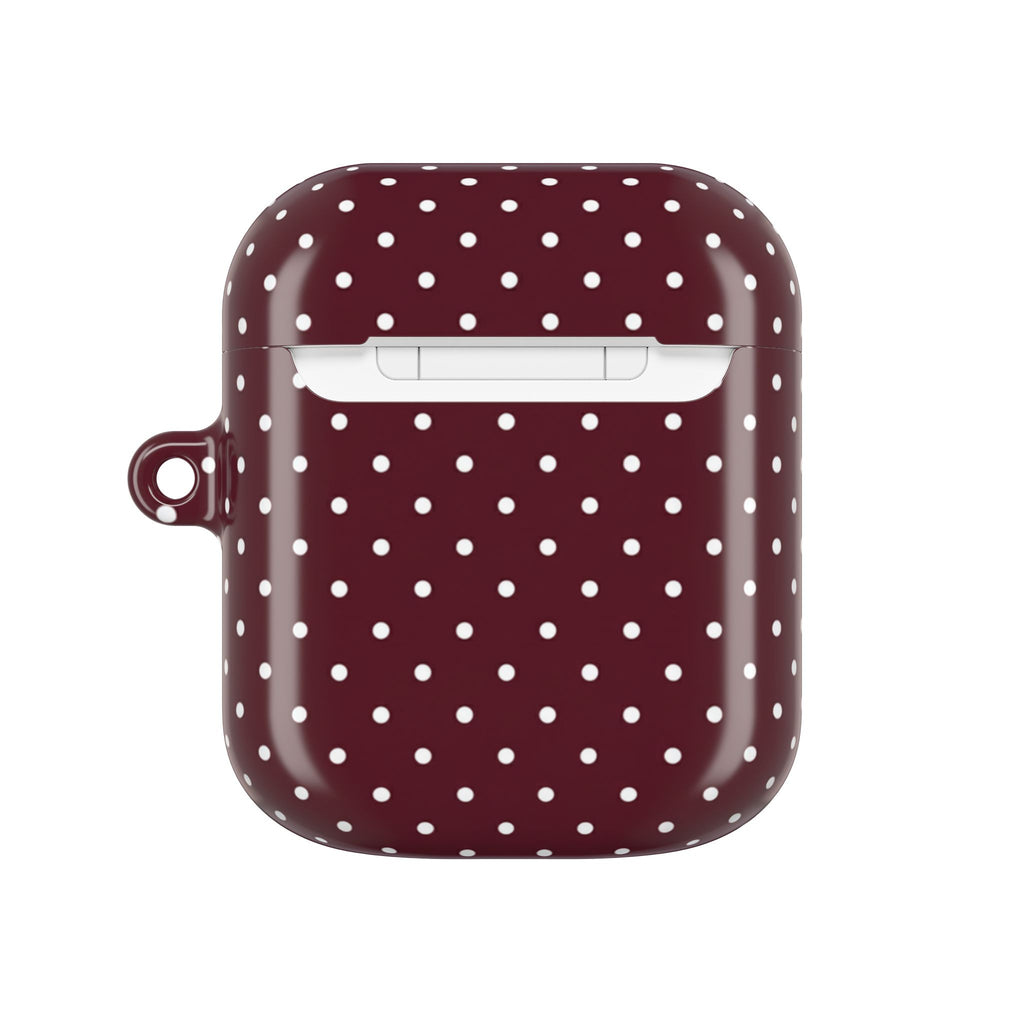 Burgundy Polka Dot AirPod Case