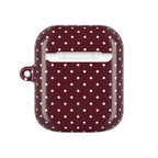 Burgundy Polka Dot AirPod Case