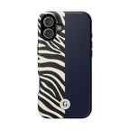 Zebra Print x Navy Blue Phone Case