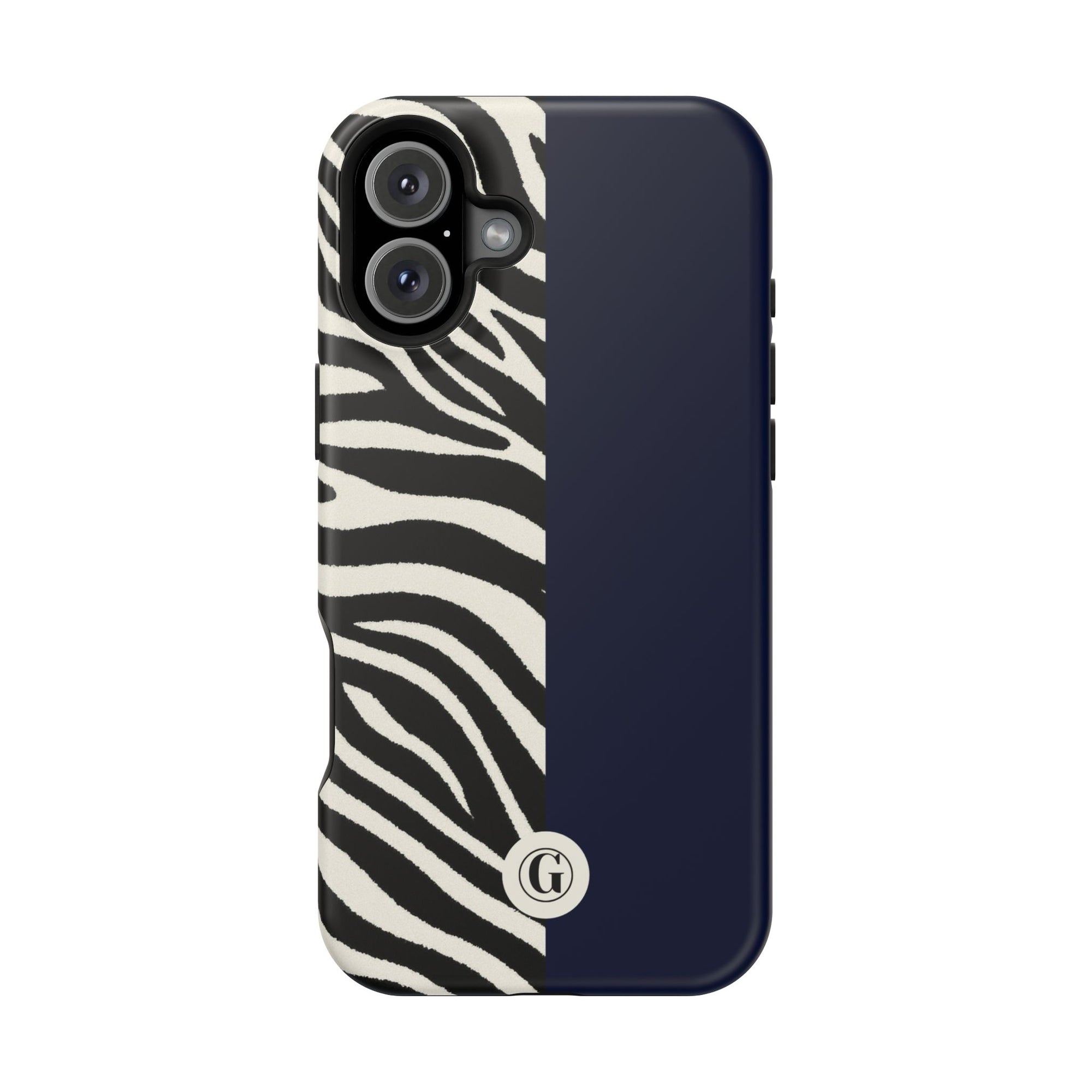 Zebra Print x Navy Blue Phone Case