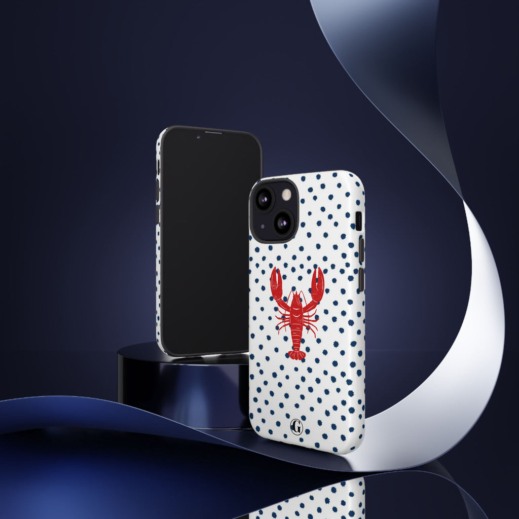 Crawfish on Blue Dots Phone Case