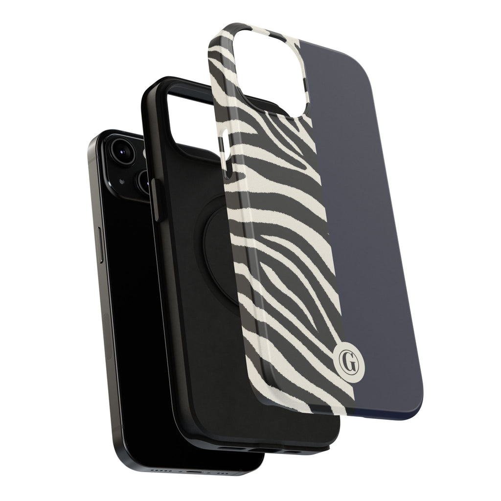 Zebra Print x Navy Blue Phone Case