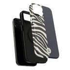 Zebra Print x Navy Blue Phone Case