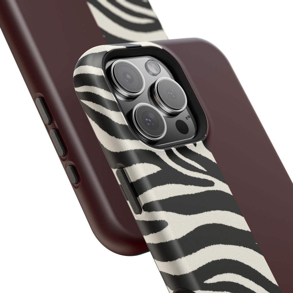 Zebra Print x Burgundy Phone Case