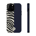 Zebra Print x Navy Blue Phone Case
