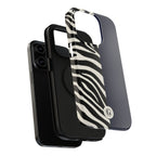 Zebra Print x Navy Blue Phone Case