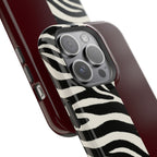 Zebra Print x Burgundy Phone Case