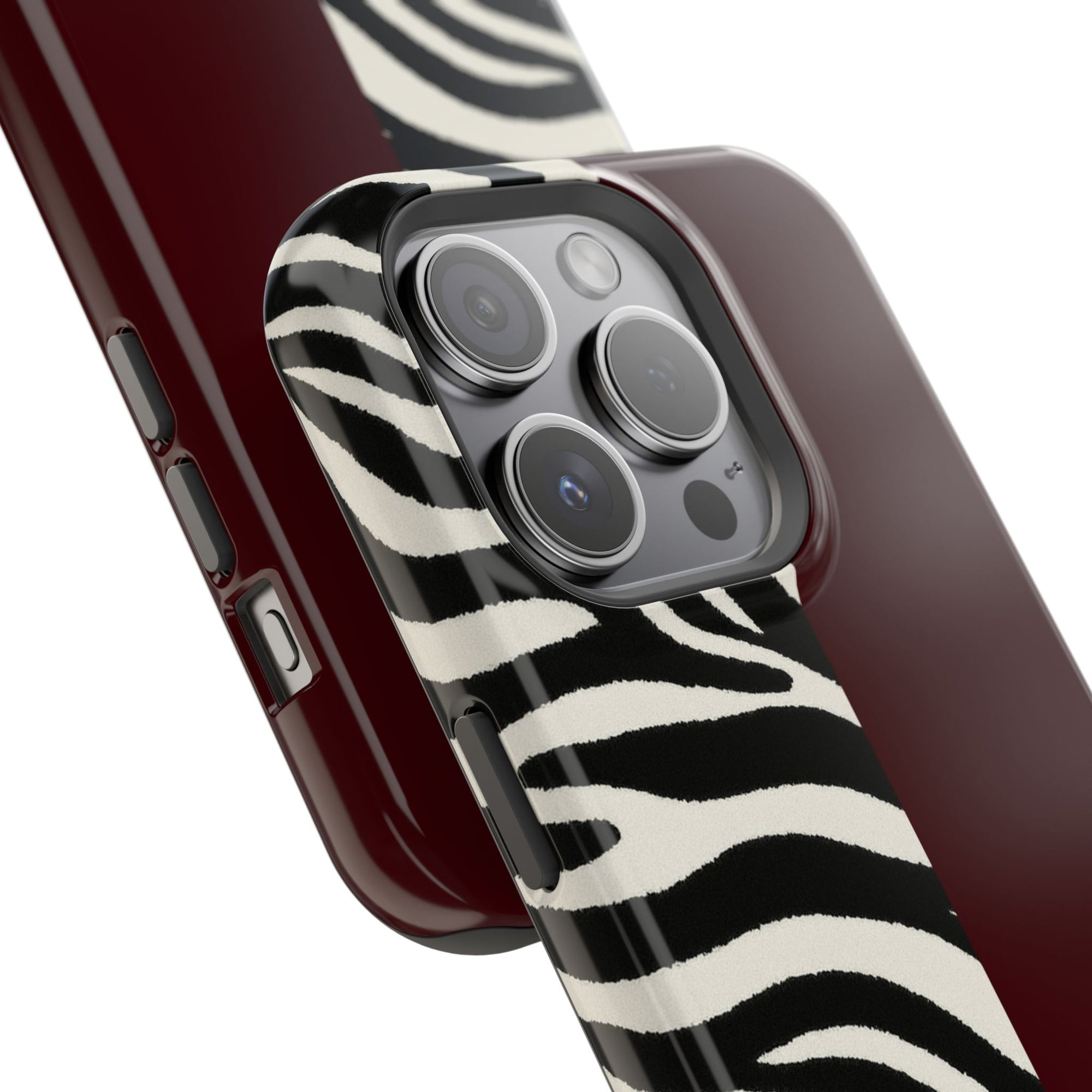 Zebra Print x Burgundy Phone Case
