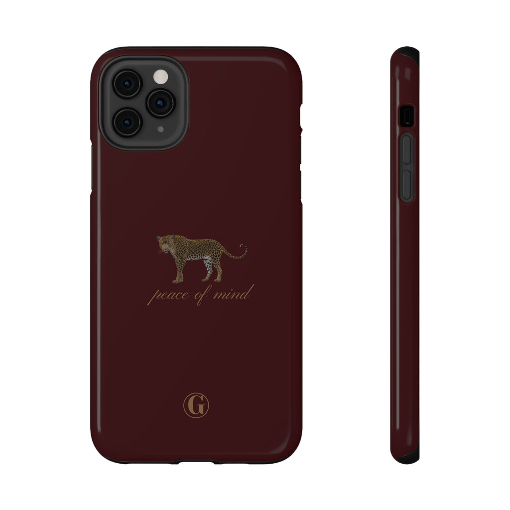 Burgundy 'Peace of Mind' Panther Phone Case