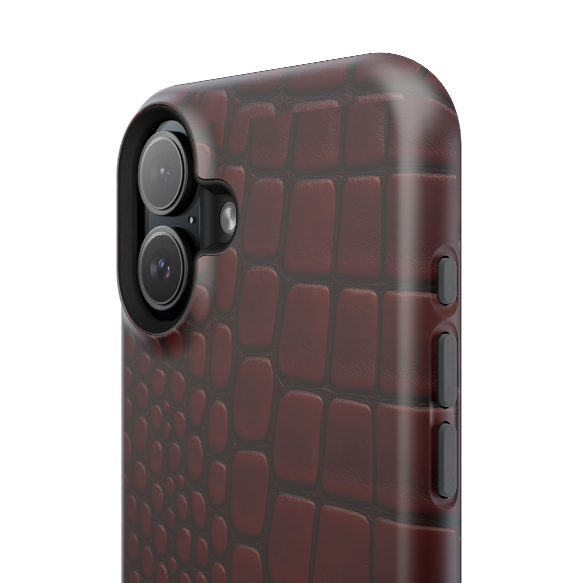 Burgundy Crocodile Print Phone Case