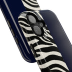Zebra Print x Navy Blue Phone Case