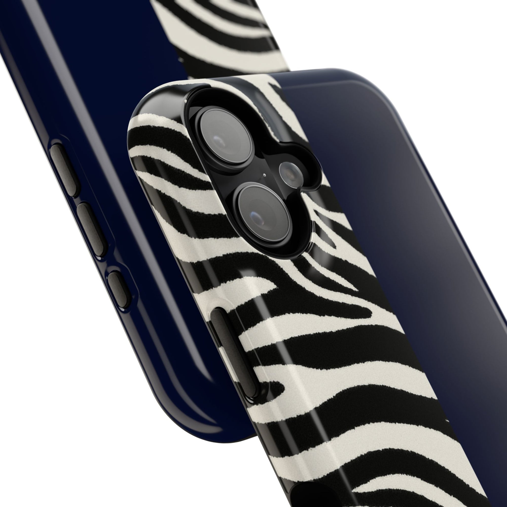 Zebra Print x Navy Blue Phone Case